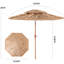 Parasol de patio 9 pi avec 2 auvent en chaume, inclinaison de 30 po, manivelle manuelle, 140 g, parasol de piscine à 8 nervures métalliques, nervures, couverture idéale pour le soleil