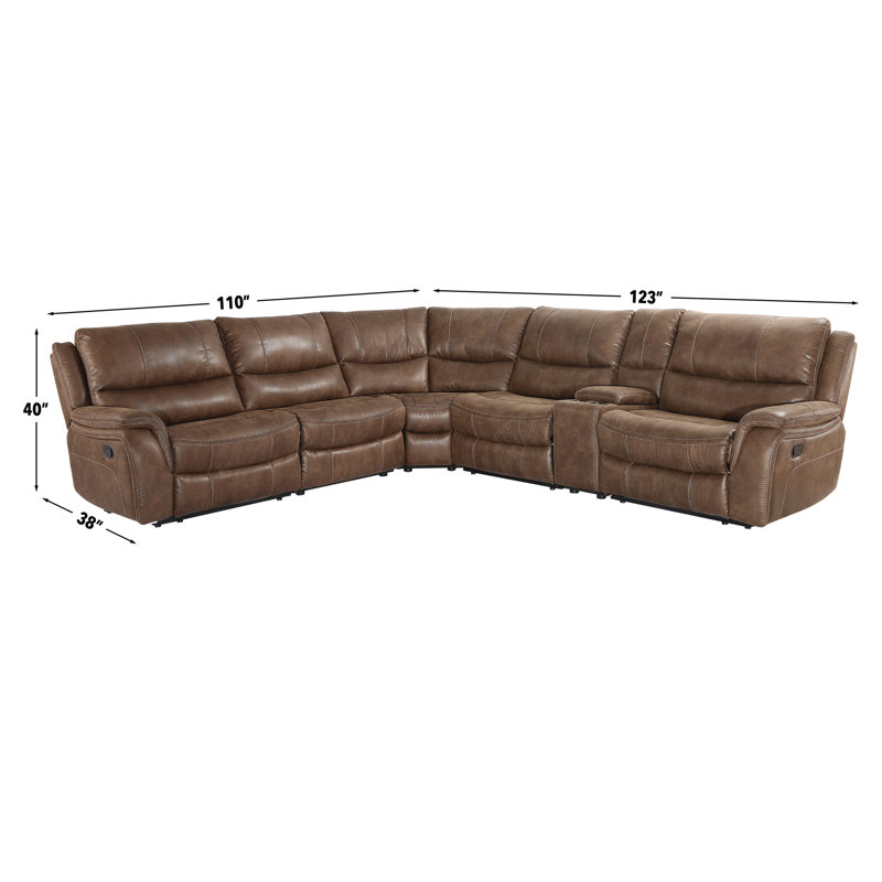Kirkhill 6 - Piece Faux Leather Reclining Sectional