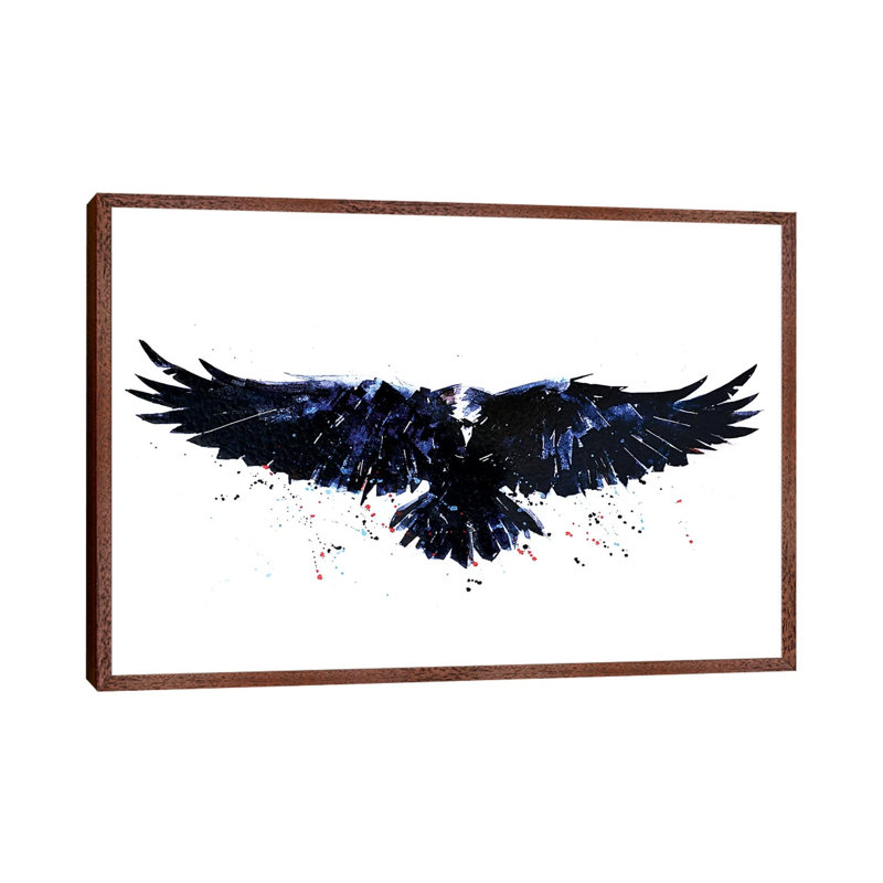 Raven - Painting on Canvas, 66.04 cm H x 45.72 cm W, Classic Brown Wood Framed