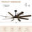 72" Farmhouse Extra Large Ceiling Fan with LED Lights and Remote, 6-Speed DC Motor Black Reversible Ceiling Fan for Large Room