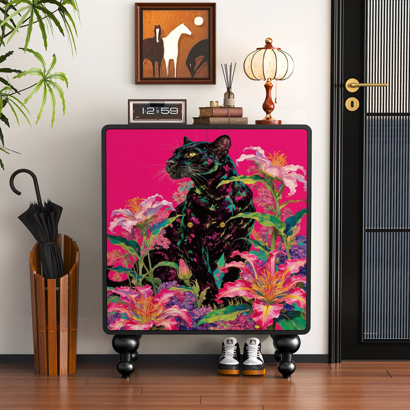 Simran Modern Solid Wood Entryway Cabinet