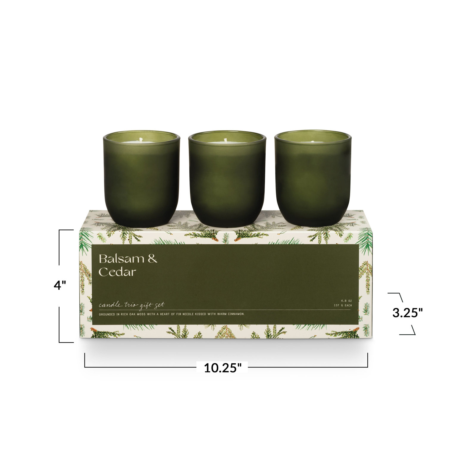 Noble Holiday Balsam & Cedar Candle, Votive Gift Set