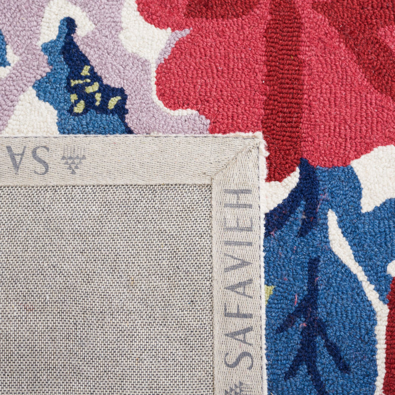 Tapis floral en laine / coton touffeté à la main Chelsea, Rectangle 6 pi x 9 pi