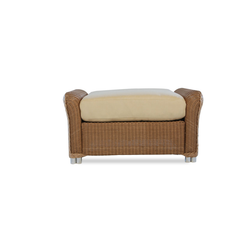 Reflections Outdoor Ottoman, Pewter, Demo Oatmeal