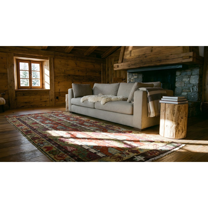 Antique Yastik Turkish Geometric Knotted Rug