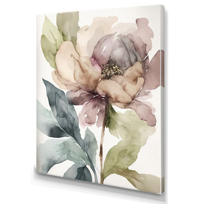 Winston Porter Pink Watercolour Peony Blossoming II On Canvas Print ...
