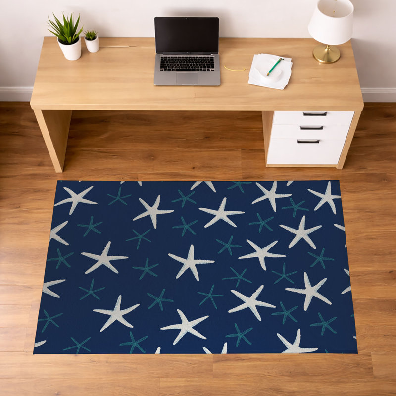 Tapis de bureau léger et antidérapant Starfish, L 72 po x P 48 po, Marine