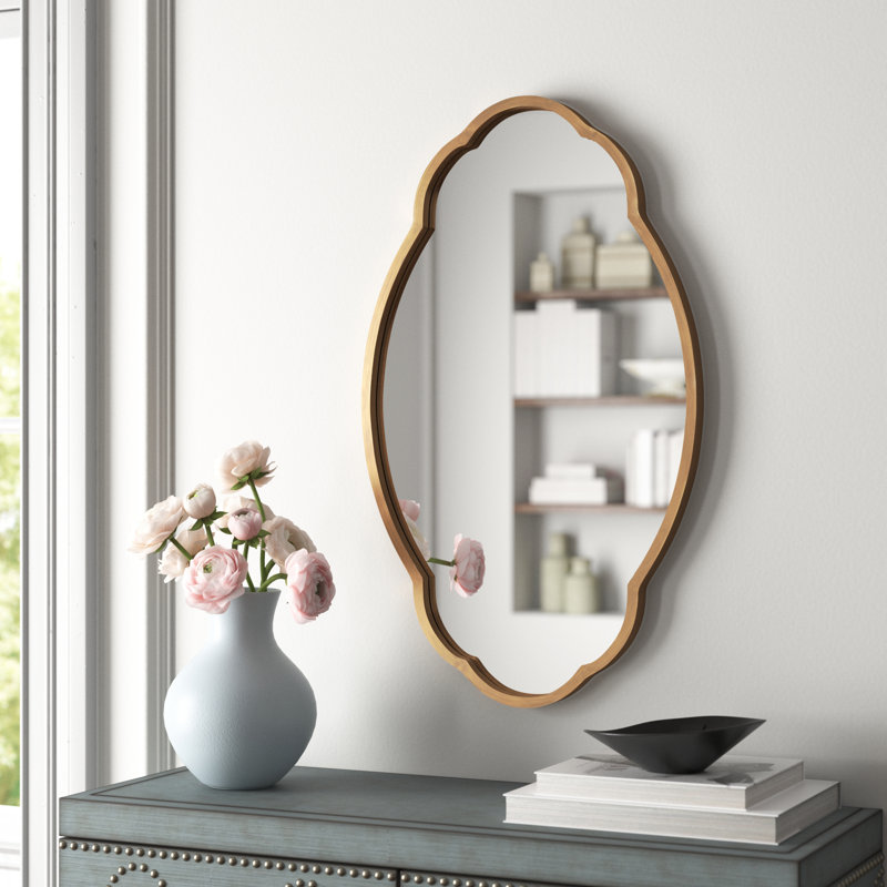 Audrys Oval Mirror, Antique Gold