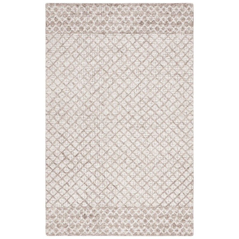 Abstract Hand Tufted Wool, Cotton Geometric Rug, Rectangle 8' x 10'