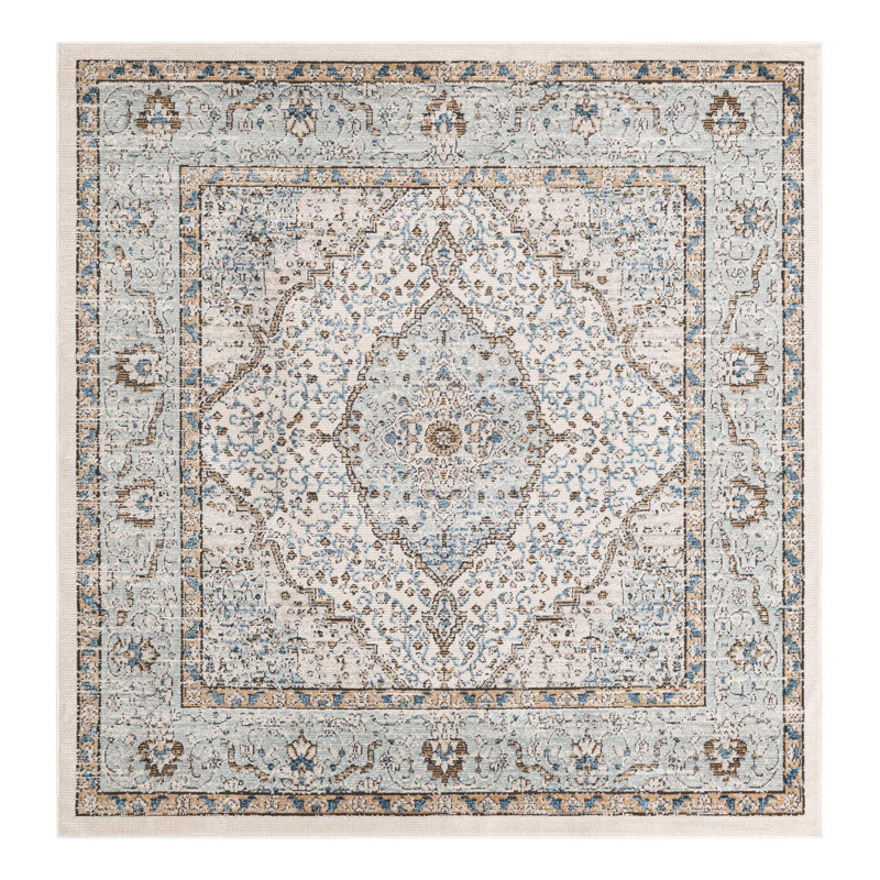 Weingartner Oriental Blue Area Rug, Square 7'1"