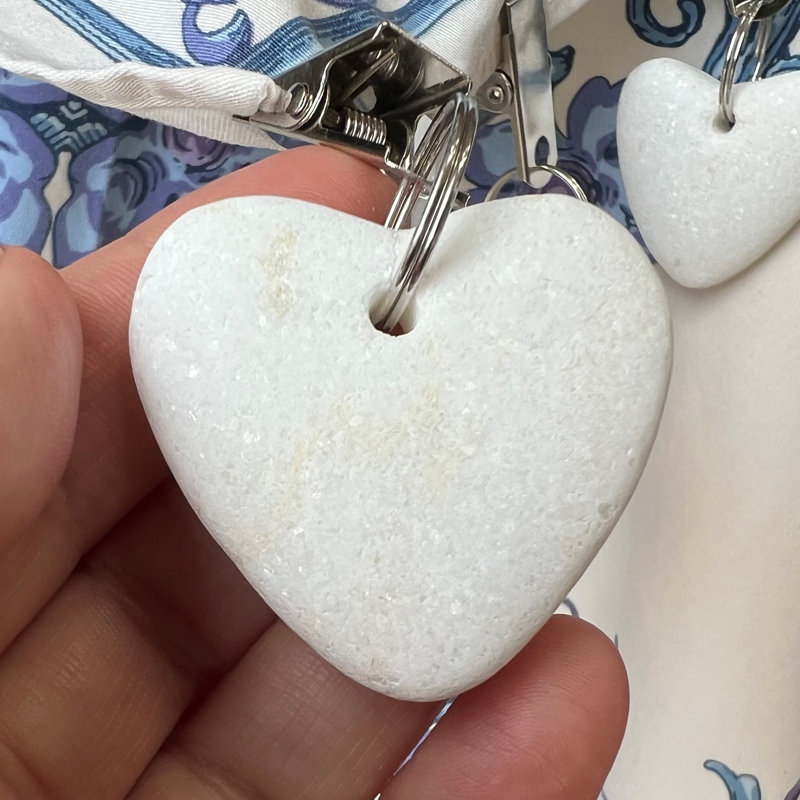 4 pièces de poids de nappe en forme de cœur S Navette, Blanc