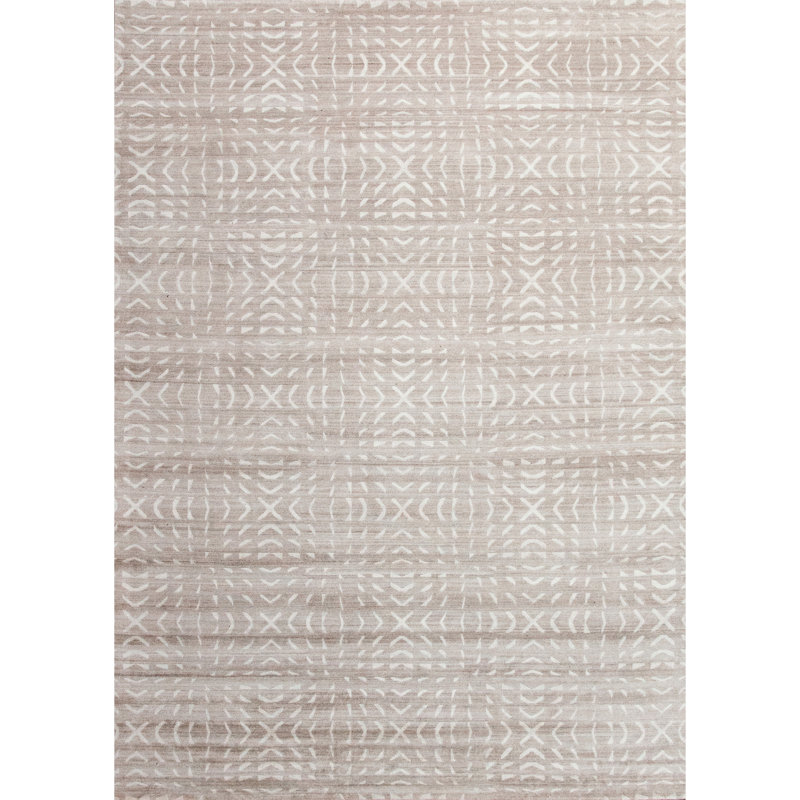 Tapis beige foncé et naturel de haute qualité noué à la main, Rectangle 9 pi x 12 pi