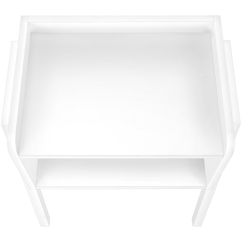 2 tables d'appoint rectangulaires blanches avec rangement et pieds robustes réglables pour plus de stabilité