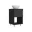 Meuble-lavabo simple 18 po, une tablette ouverte, une armoire à porte simple - Noir