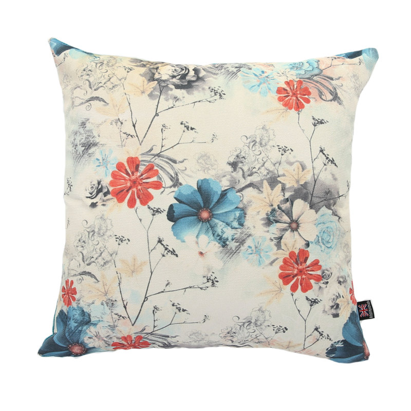 Alpharetta Floral Square Cushion, Large, Blue