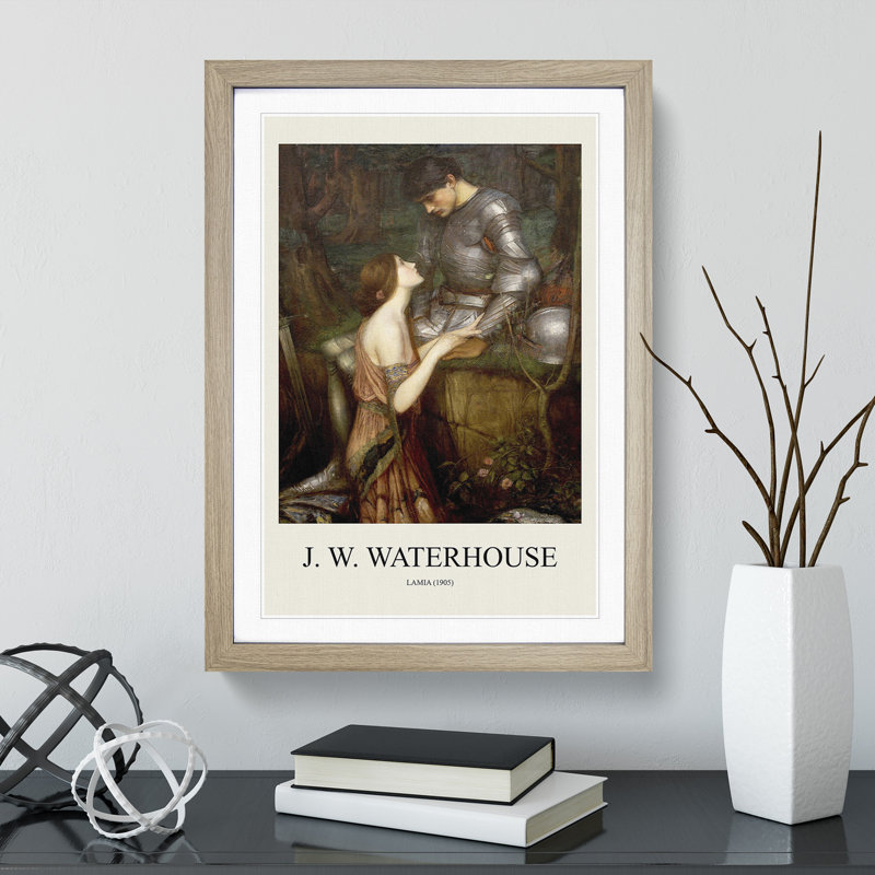 Lamia by John William Waterhouse - Picture Frame Art Prints, 36cm H x 27cm W x 2cm D, Oak Framed