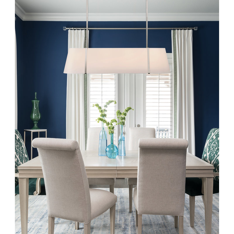 Schumaker 4 Light Linear Oval Chandelier, Nickel