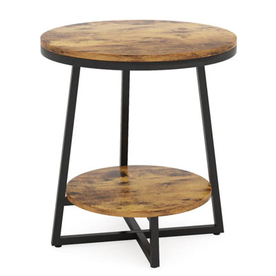 Table d'appoint moderne, table de bout rustique, table basse ronde
