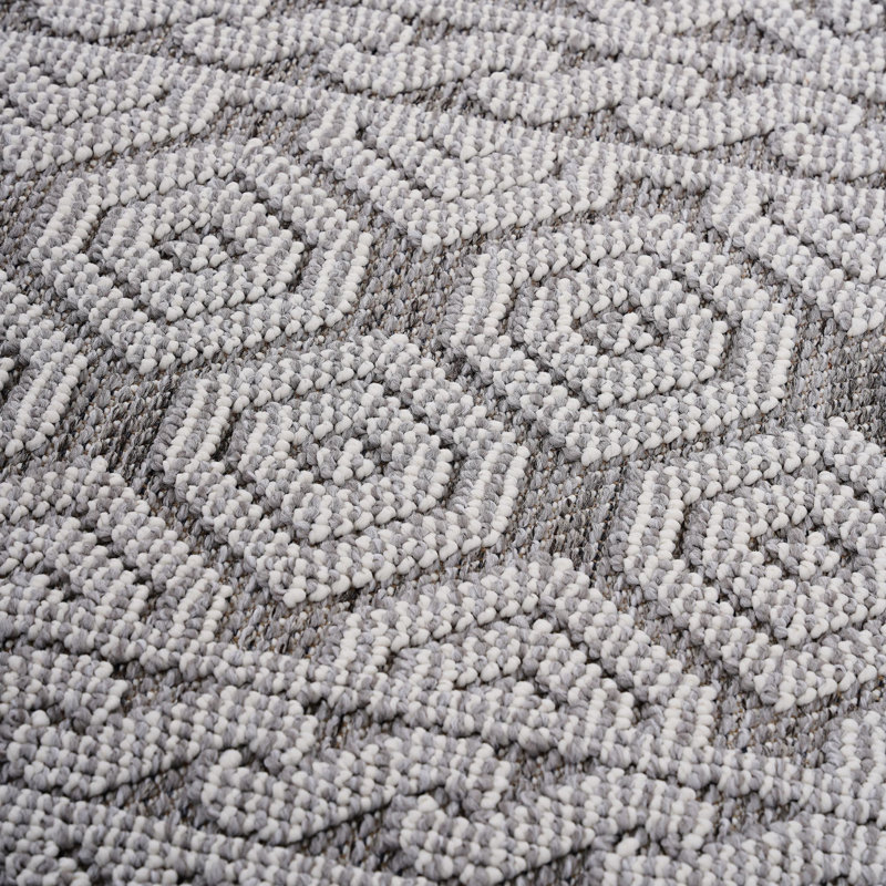 5x7 Grey/white Geometric Carpet For Home Use, Style, Stain , Non-shedding, /pet-, Easy To Clean, , Medium Pile, Cotton Backing, Without Latex Grey And White Area Rug, Fashionable Look, Pet Safe