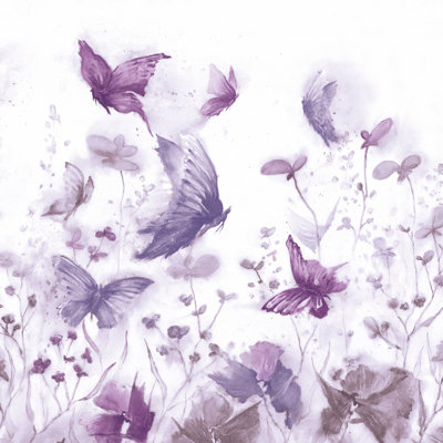Soft Butterfly Flowers - Wrapped Canvas Painting