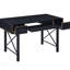 Bureau d'ordinateur à finition noire avec rangement et plateau à clavier pour un espace de travail efficace-121068417