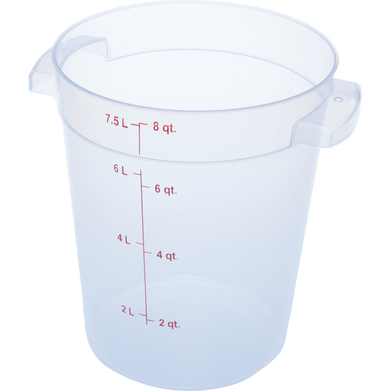 Carlisle Food Service Products StorPlus 2 Gallons Circle Food Storage Container, Clear