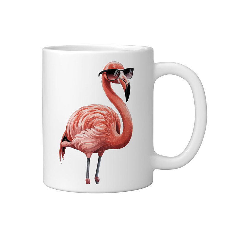 Flamingo Ceramic Mug, White