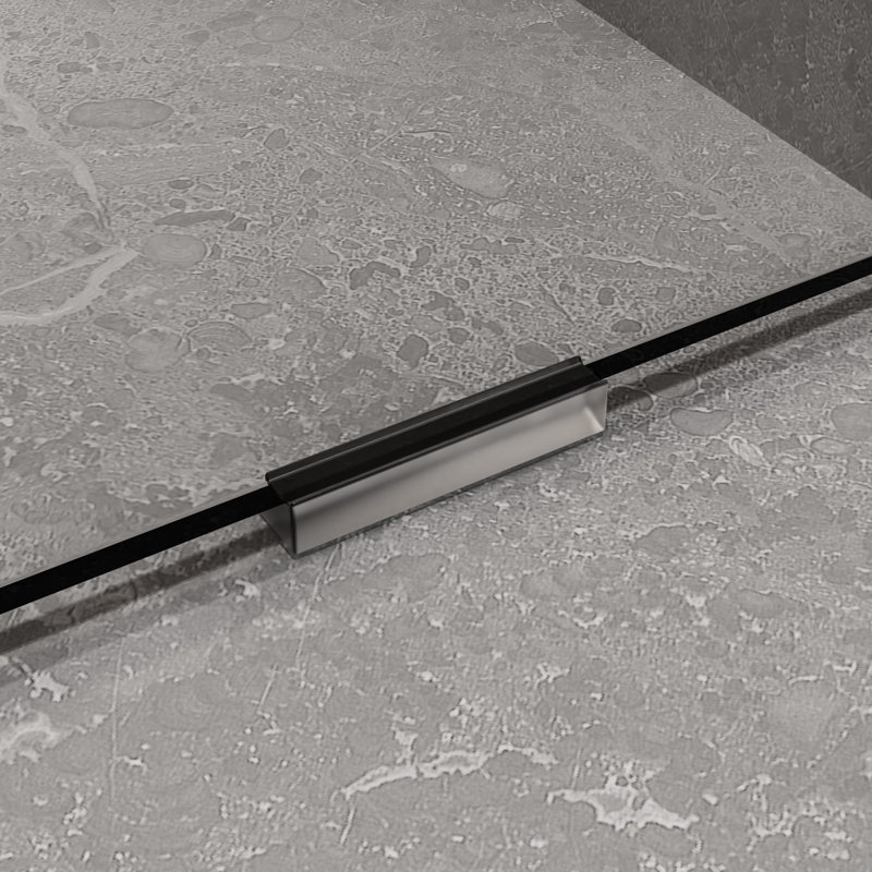 34 In. W X 78 In. H Frameless Single Fixed Shower Panel With 3/8 In. Clear Glass, Matte Black