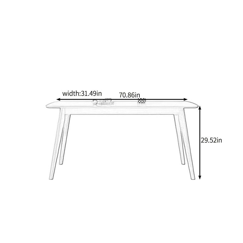 Quality solid wood dining table, 29.52"H x 70.86"L x 31.49"W