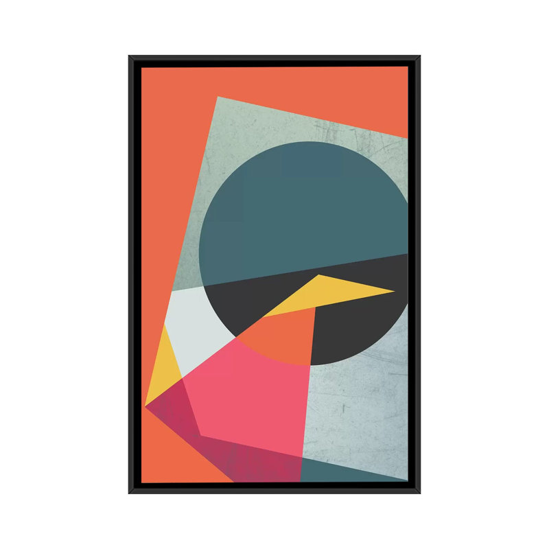 «Graphic II», impression sur toile, H 26 po x l 18 po x P 1,5 po, Toile avec cadre noir, Pas de tapis