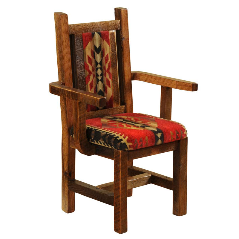 Fireside Lodge Barnwood Artisan Upholstered Arm Chair - Standard Fabric