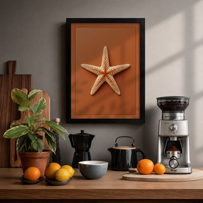 Textured Starfish Coastal - Framed Print