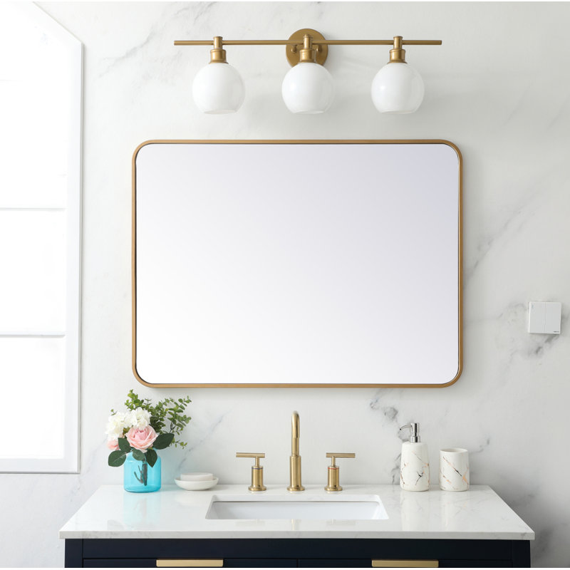 Miroir mural Sabine, Laiton, 36 po x 27 po