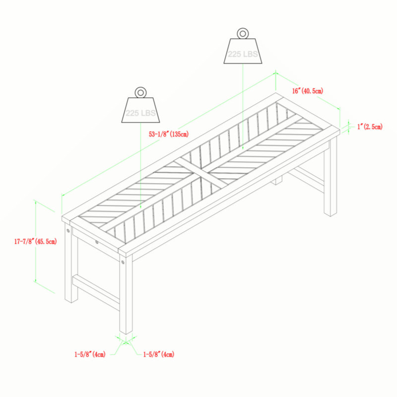 Banc d'extérieur en bois d'acacia Dyemond, Brun