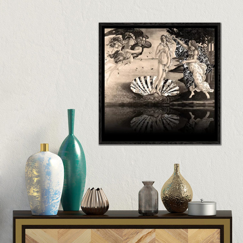 The Birth Of Venus -The Lady On The Seashell Sepia by 5by5collective - Gallery-Wrapped Canvas Giclée on Canvas