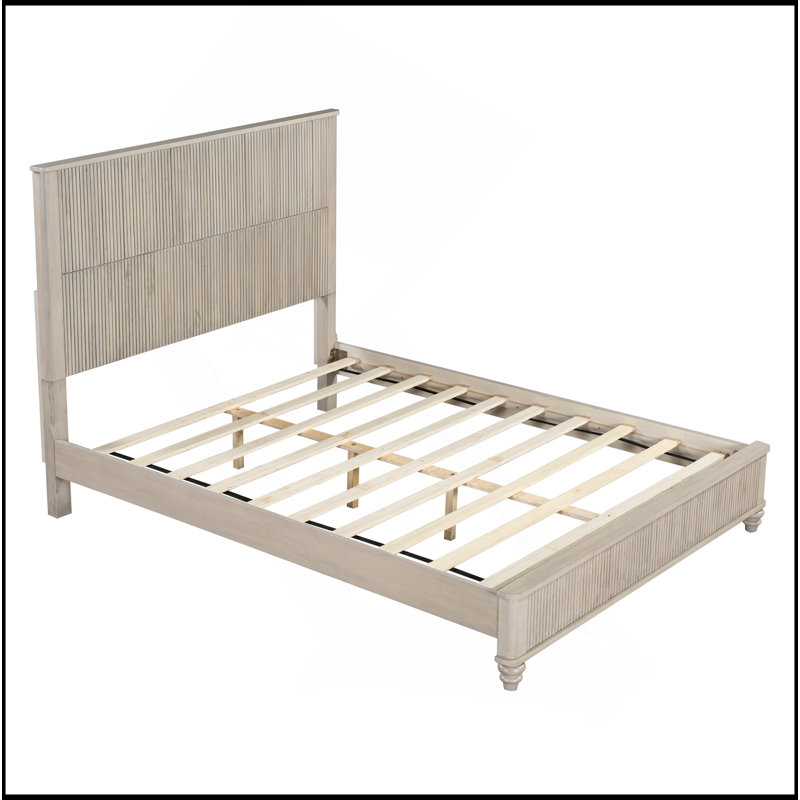 Base de lit en bois massif, base de lit plateforme avec tête de lit, tête de lit haute en bois naturel, aucun sommier nécessaire