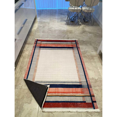 Tapis en coton avec envers antidérapant Lanney