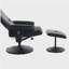 Fauteuil inclinable de massage avec repose-pieds, inclinable en cuir de polyuréthane rotatif à 360 °, avec base fermée, massage par vibration à 5 points, siège chauffant et dossier réglable à 140 °, convenant à la maison ou au bureau, noir