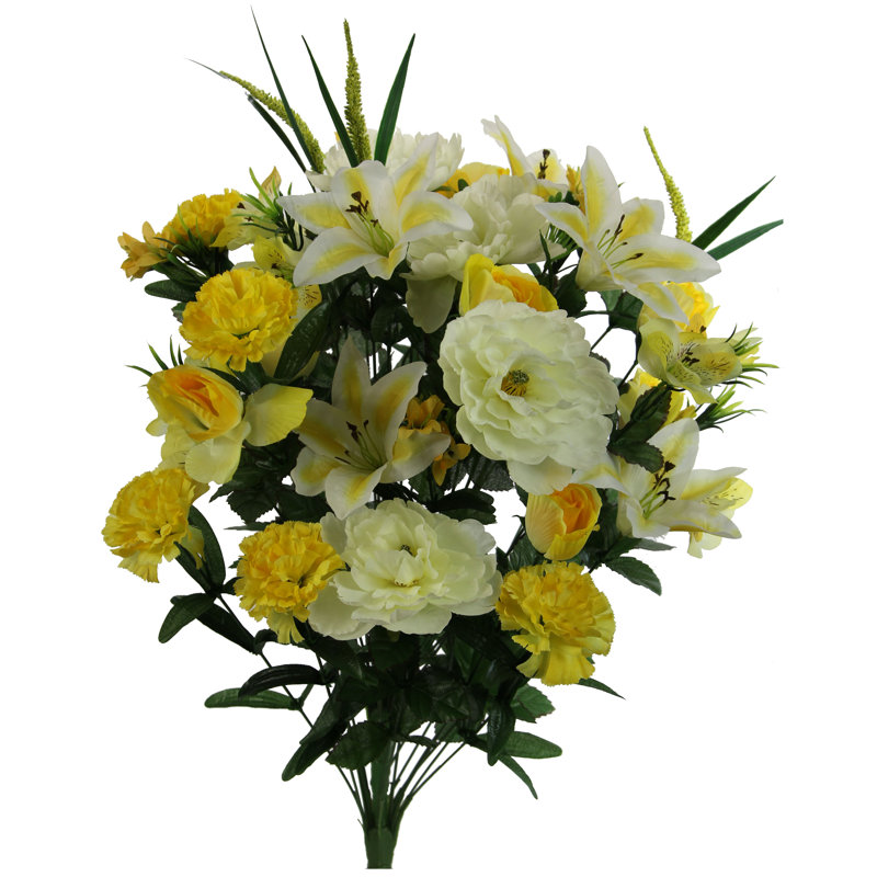 Buissons de fleurs artificielles, Jaune