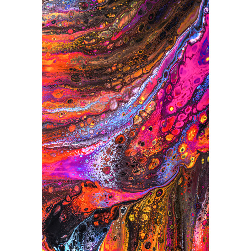 Peintures, abstrait, rouge, mauve, orange, rose, H 24 po x l 36 po x P 1,5 po