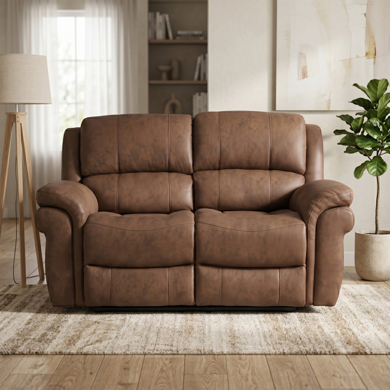 Bettymae 2 Seater Reclining Loveseat, Tan