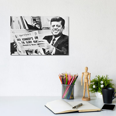 John F Kennedy 1 Piece Wrapped Canvas Wall Art