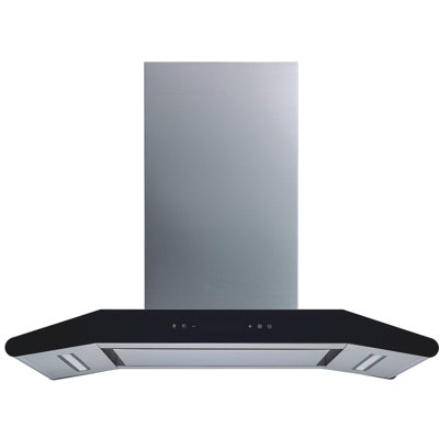 Hotte de cuisine 36 pouces pour îlot convertible 600 CFM en acier inoxydable
