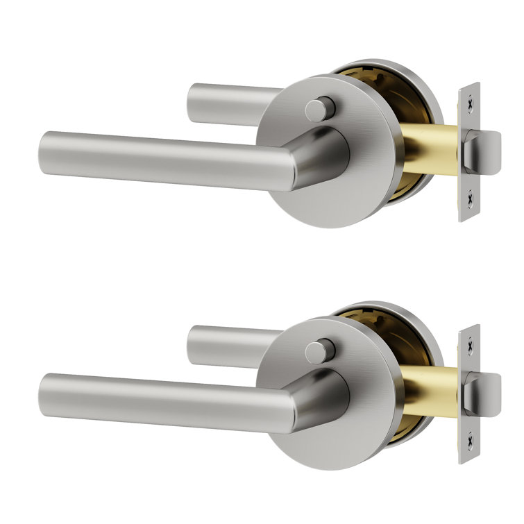Stark Privacy Door Lever with Push Button and Round Rosette