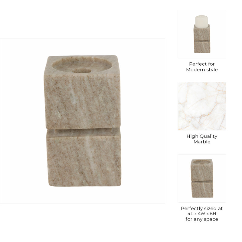 Pillar Candle Holder, 6" H x 4" W x 4" D
