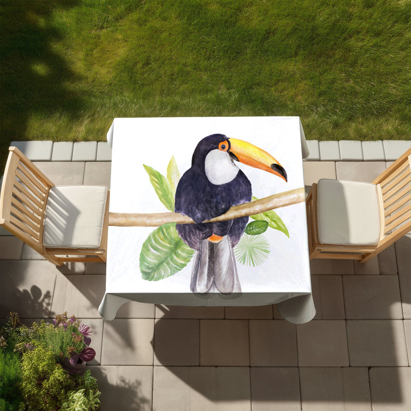 Toucan Wildlife Purple Tablecloth - Indoor Outdoor Decor