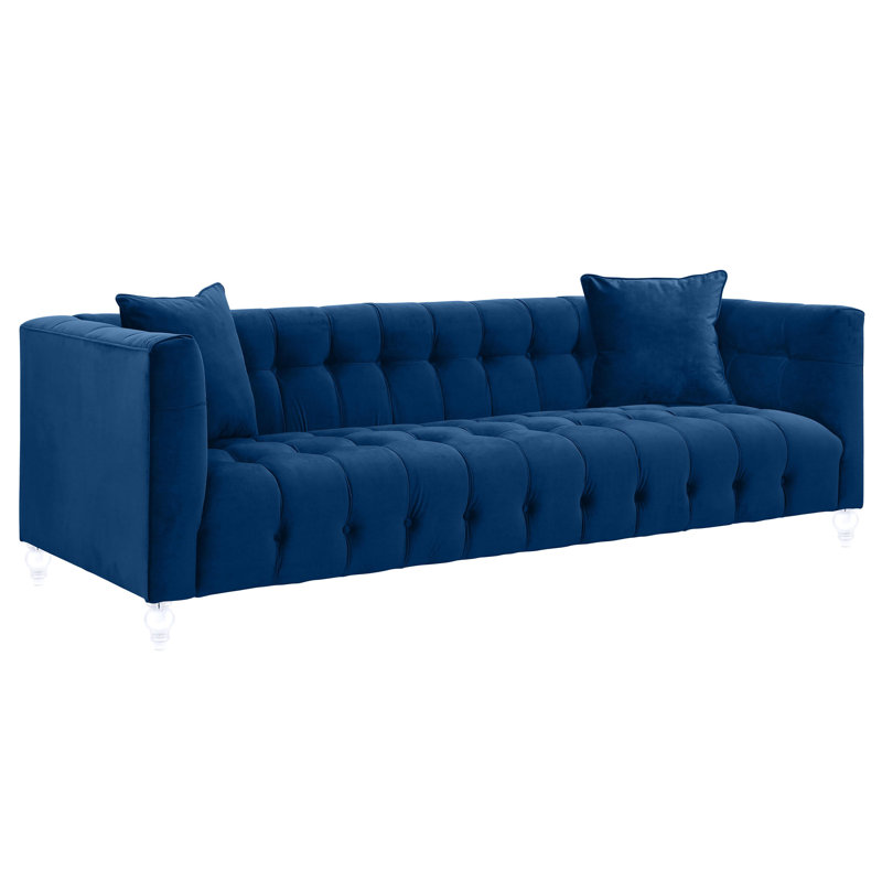  Bea Navy Velvet Sofa, Navy Velvet