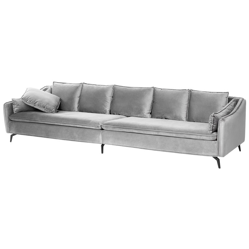 Renni 4 Seater Velvet Sofa, Light Grey