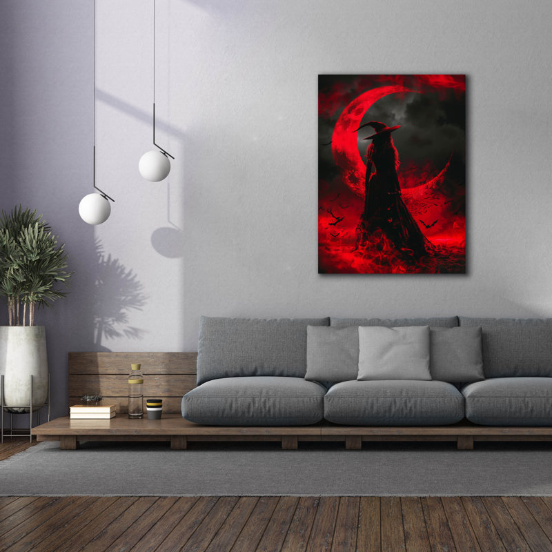 «Crimson Moon Enchantress», art mural sur toile, H 54 po x l 40 po x P 1,5 po