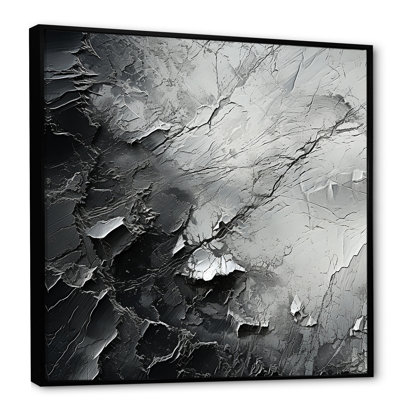 Minimalisme, glacier noir et blanc sur toile